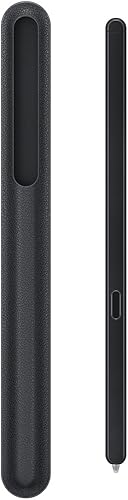 Galaxy Z Fold 6/5 S Pen Fold Edition with Pouch Slim 1.5mm Pen Tip, 4,096 Pressure Levels, Included Carry Storage Pouch+Tips/Nibs (Pen+Case-Black)