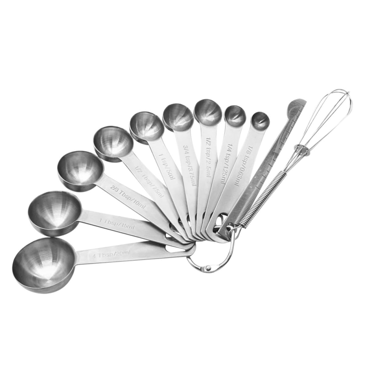 Cucharas medidoras de acero inoxidable redondas juego de 11 piezas para medir ingredientes