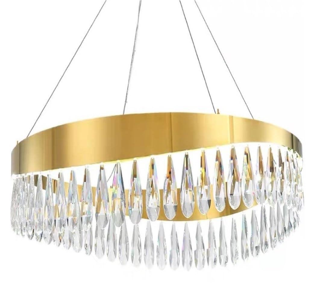 Kitchen Lights Ceiling,Chandelier Simple Hanging Lamp Modern Crystal Chandelier Pendant Light For Dining Room Living Bedroom for Villa(60cm)