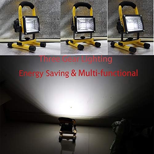 DICASAL LED Work Lights Rechargeable Floodlight, Waterproof Portable Floodlight Emergency Work Job Site Lights with Stand for Camping, Travelling Outdoor Activities (30)