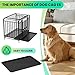38 Inch Indestructible Dog Crate Cage with Lockable Wheels, All Metal Dog Crates for Large Dogs, Dog Kennel with Removable Plastic Tray, Double Door Indoor Outdoor Kennel