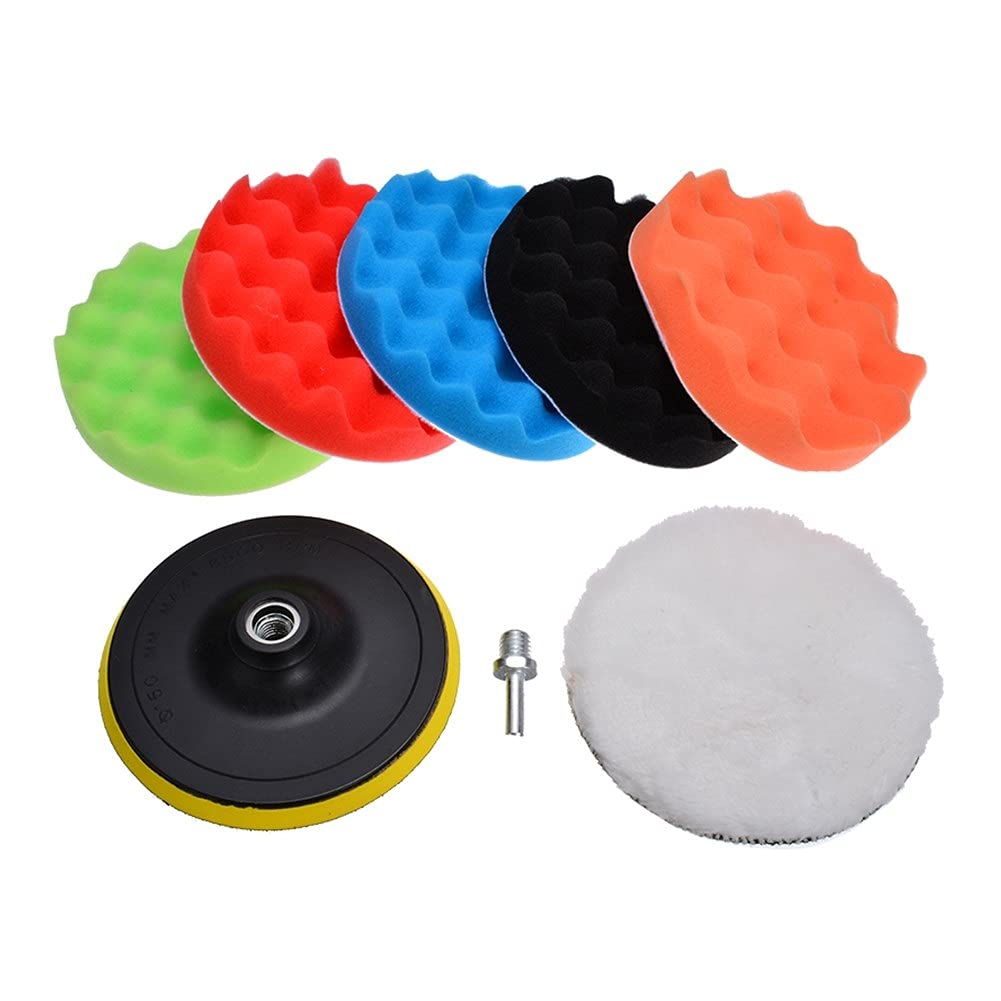 Pad polerski 7 SZTUK 6 cali 150mm Pad Set Pianka Polerowanie Koła Gąbka Zestaw narzędzi do polerowania samochodów