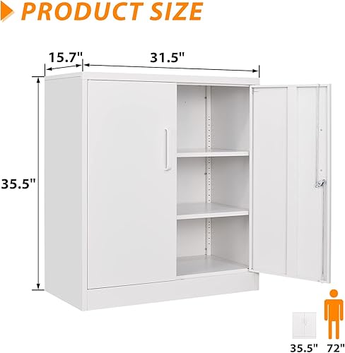 Miniatura 80 de Armario de almacenamiento de metal con ruedas, armario de almacenamiento con cerradura de 73 pulgadas con 2 estantes ajustables y 1 cajón para Negro