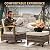 MEISSALIVVE 6 Pieces Patio Furniture Sets,Outdoor Rattan Furniture Conversation Sets with 2 Wood Armrests Swivel Rocker Chairs, 2 Ottoman, 3-seat Sofa and Coffee Table(Brown)