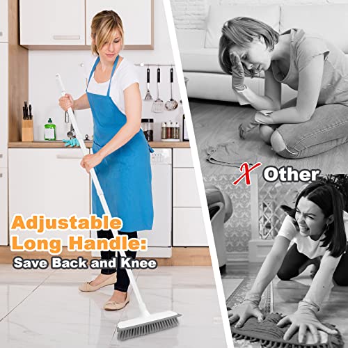 Delux Scrub Brush With Long Handle - Upgraded Stiff Brush, Floor Scrubber With Brush Head, 2 In 1 Scrape And Brush, Cleaning Brush For Bathroom, Deck, Tub, Tile, Kitchen, Swimming Pool, Patio, Garages #TOP4