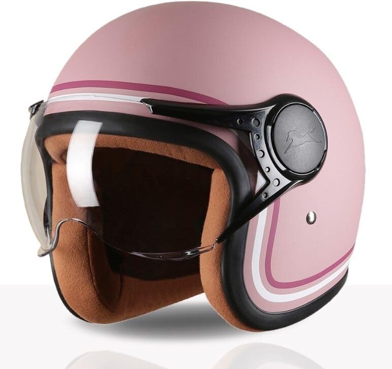 TVS MissFit Women's Open Face Helmet | Lightweight Shell | Pastel Colors Designed Exclusively for Women | Extreme Comfort Fit for Girls | Clear Visor | DOT & ISI Certified (Rouge/S)-image-29
