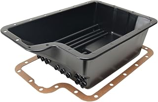 Derale 14208 Transmission Cooling Pan for Ford E4OD, 4R100, 5R110W - Adds 8.31 Quarts, Reduces Temps 20-50°F, Black Steel