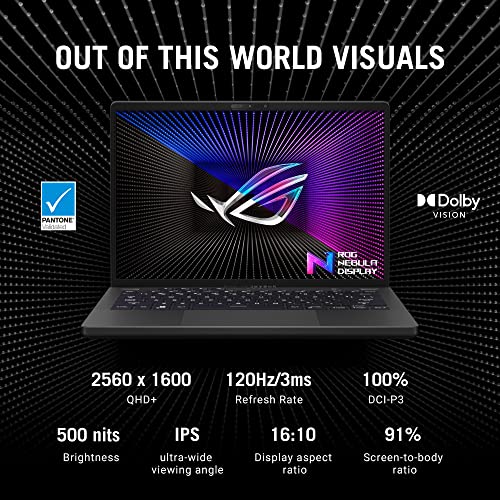 Image of ASUS ROG Zephyrus G14 (2022), 14 inch (35.56 cm) QHD+ 16:10 120Hz /3ms, AMD Ryzen 7 6800HS, 8GB Radeon RX 6700S, Gaming Laptop (16GB /1TB SSD /Windows 11 /Office /Gray /Anime Matrix /1.72 Kg), GA402RJ-L8182WS