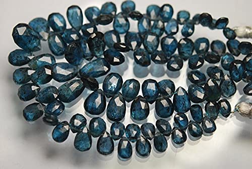 Kyanite teal briolette poire facettée 8-10mm perle naturelle pour création bijoux