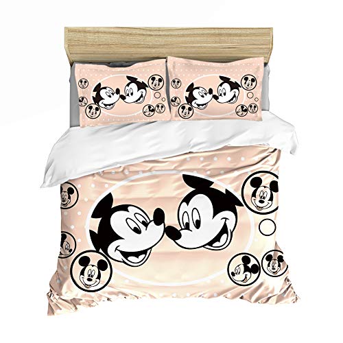 ZZALL Disney Mickey Mouse Juego de funda nórdica + funda de almohada, 100% poliéster, impresión digital 3D (Mickey 14,240 cm x 260 cm)