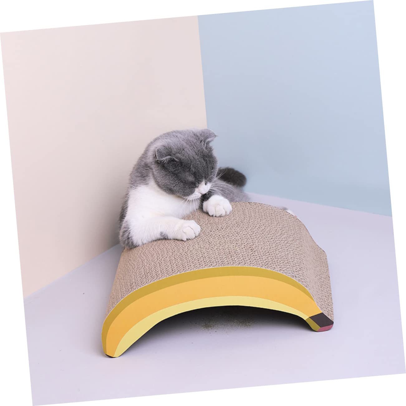 UPKOCH 2 Piezas Tablero Rascador de Cartón Ondulado Forma de para Gatos Juguete y Práctico para Entretenimiento de Gatitos para Muebles