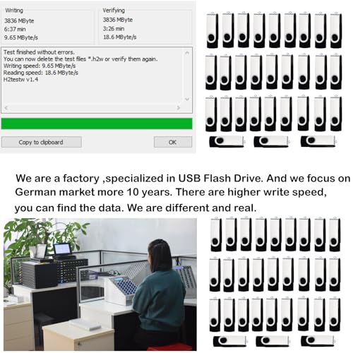 lcwamy 4GB USB Stick 10 Pack USB Flash Drives 10 Pack USB2.0 Flash Drive Black Metal USB Flash Drive Thumb Drive Pack Memory Stick - Image 3