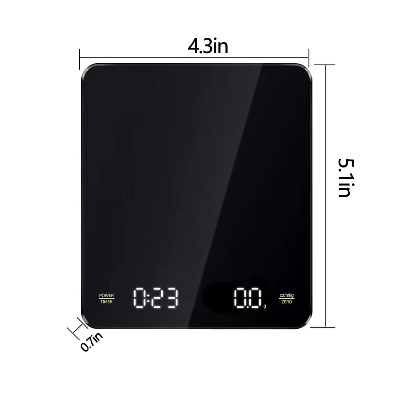 OBEST Bilancia da Caffè Digitale,Bilancia da Cucina Elettronica 3kg/0.1g,Funzione di Temporizzazione,Schermo LCD di Alta Precisione,Superficie di Pesatura Impermeabile e Antiscivolo