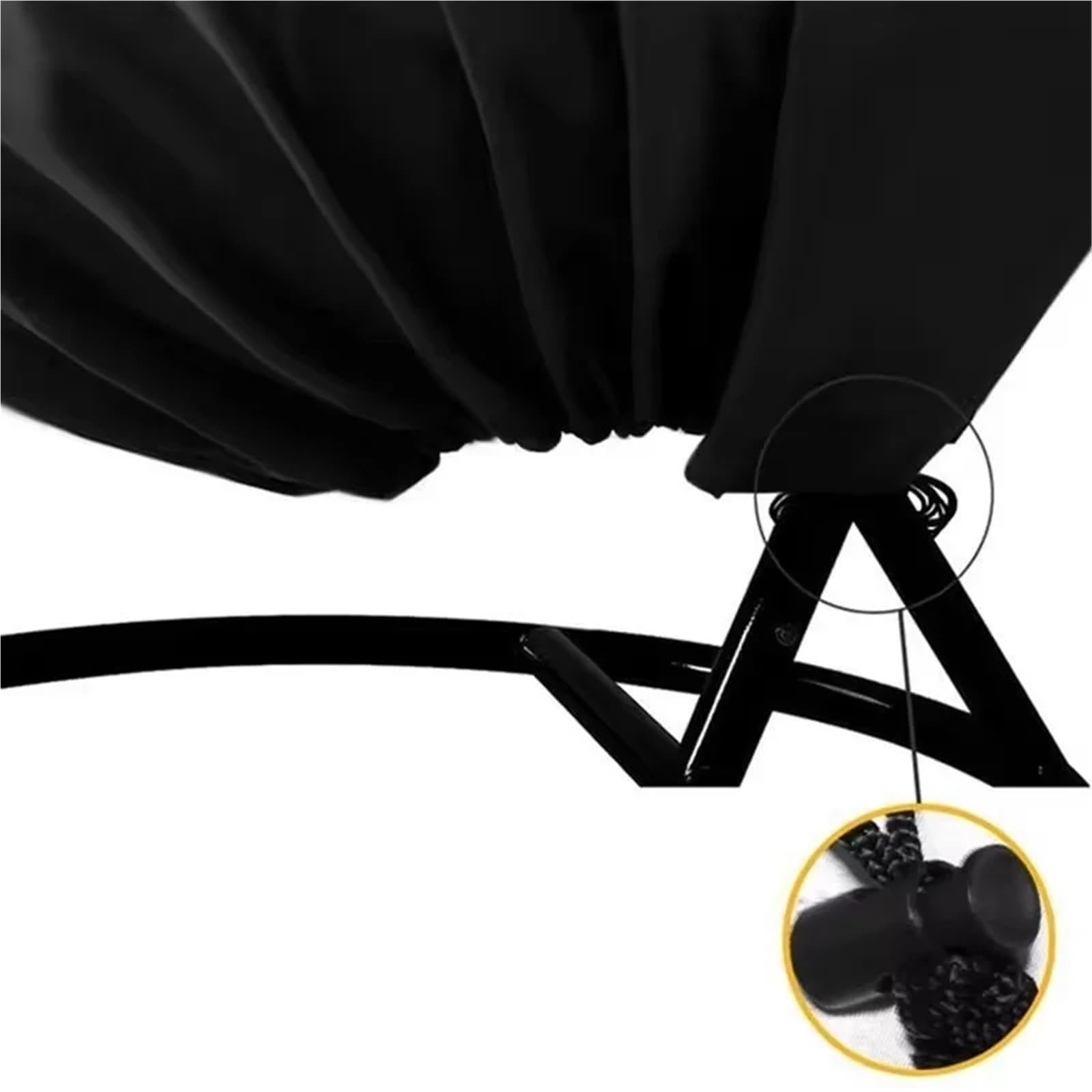 Copri-poltrona a uovo da giardino, Fodera for poltrona Egg Grigio Nero 190x115 cm Altalena da esterno con cerniera antivento sospesa