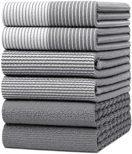 Premium Kitchen Towels (20”x 28”, 6 Pack) | Large Cotton Dish Tow...