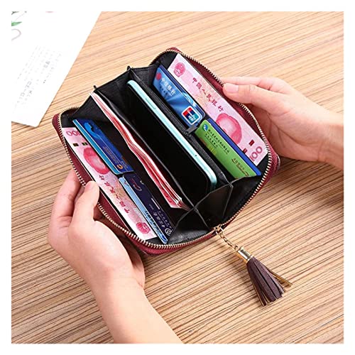 Fashion zipper ladies wallet multi-card position medium and long tassel card bag men's wallet mobile phone bag wallet & card cases3