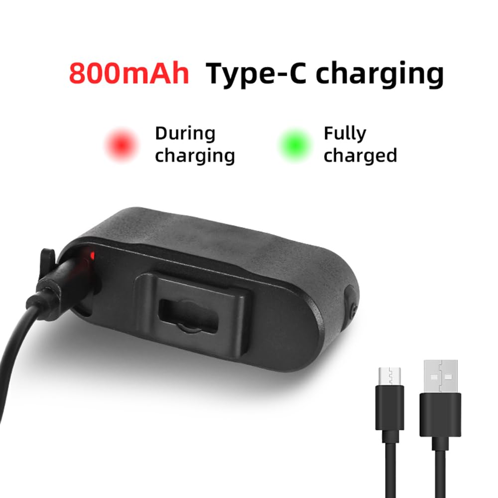 Feu arrière de vélo avec détection de freinage, 6 Modes d'éclairage, éclairage Intelligent, étanche IP66, Batterie 800 mAh Rechargeable par USB-C, Longue autonomie