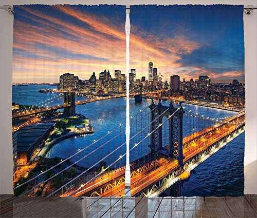 Tovaglia Rettangolare ABAKUHAUS New York Bridge - 140x200 Cm, Grigio, In Poliestere Setoso, Impermeabile E Antimacchia