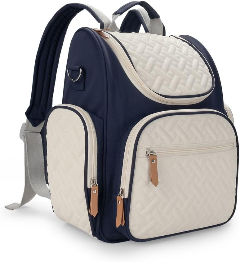 防水 スタイリッシュ おむつバッグ バックパック 大型 旅行用 おむつ替えバッグ マミーバッグ 替えマット＆ベビーカーストラップ付き