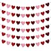 Felt Heart Garland Banner - NO DIY - 4 Pcs Valentines day Banner Decor - Valentines Decorations - Anniversary, Wedding, Birthday Party Decorations - for Home Office Decor