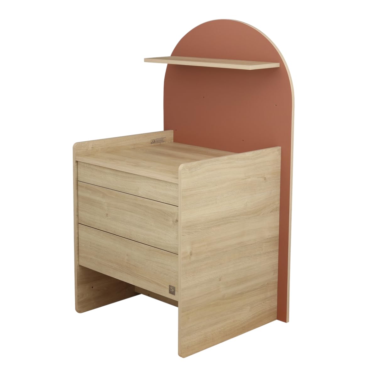Sauthon Commode à Langer évolutive en Bureau - décor Bois chêne sépia Forme Arche