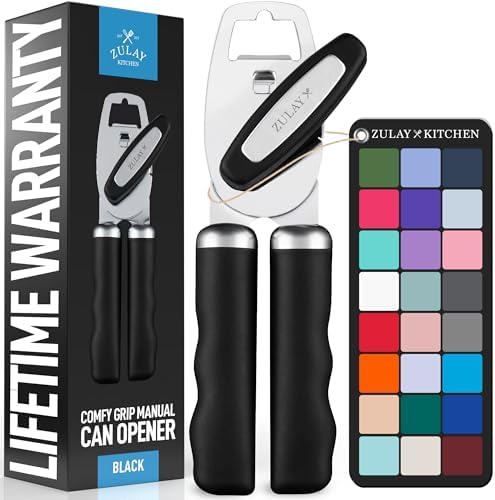 Zulay Kitchen Heavy Duty Stainless Steel Can Opener Manual with B...