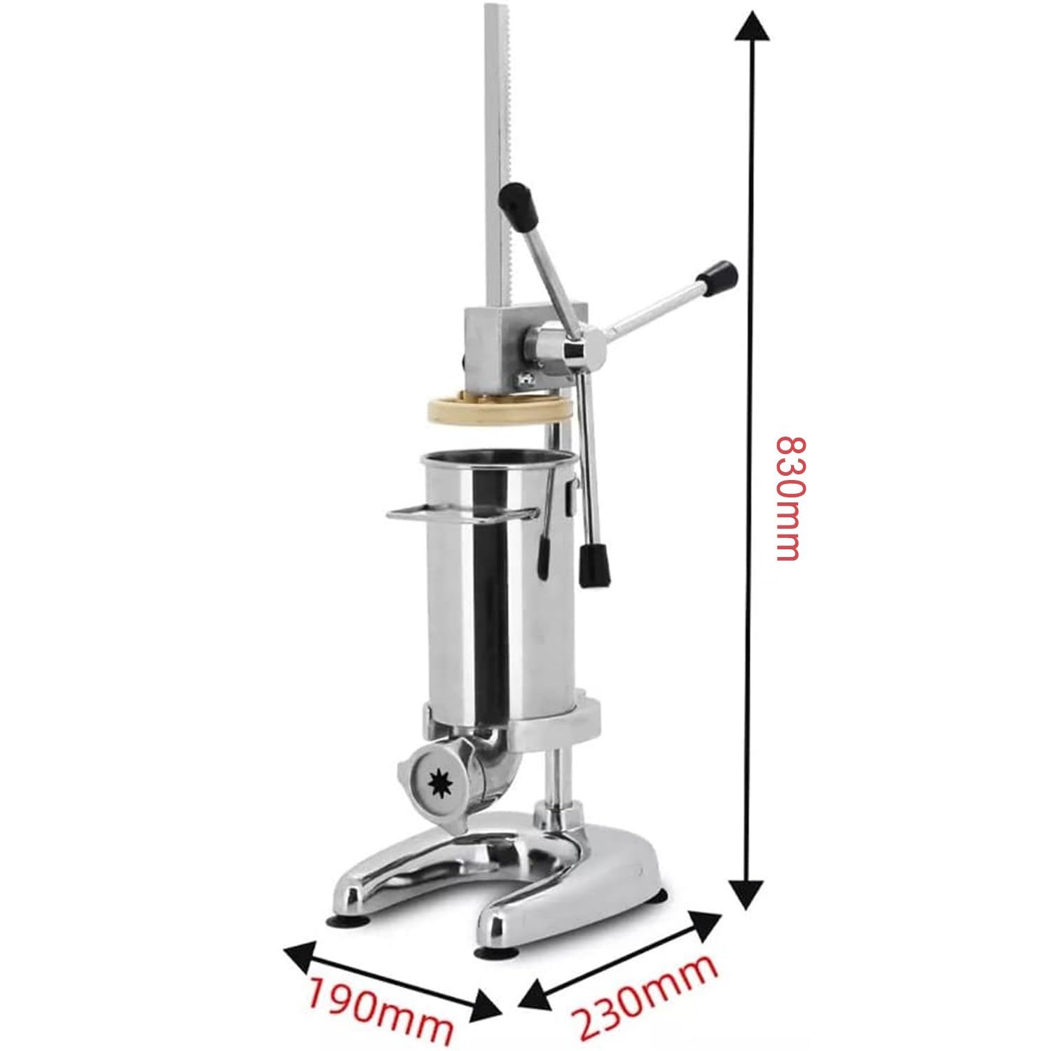 Máquina para Hacer Churros Comercial, churrera Manual de Acero Inoxidable de 2/3 l con 5 moldes, churrera Vertical española, Equipo para Snacks para restaurantes, pastele,2 litros