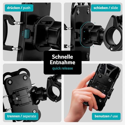 Support guidon vélo ONEFLOW pour Cubot avec fixation rapide et rotation complète Noir