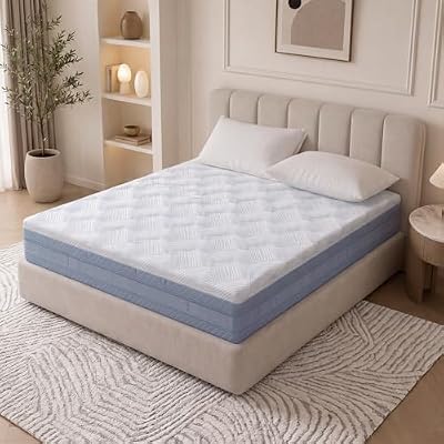 EVLIQUIL Queen Size Mattress, 14 Inch Copper Gel Cooling Memory Foam Mattresses in a Box, Medium Firm Support Colchón for Pressure Relief & Motion Isolation & Silent Sleep, CertiPUR-US Certified