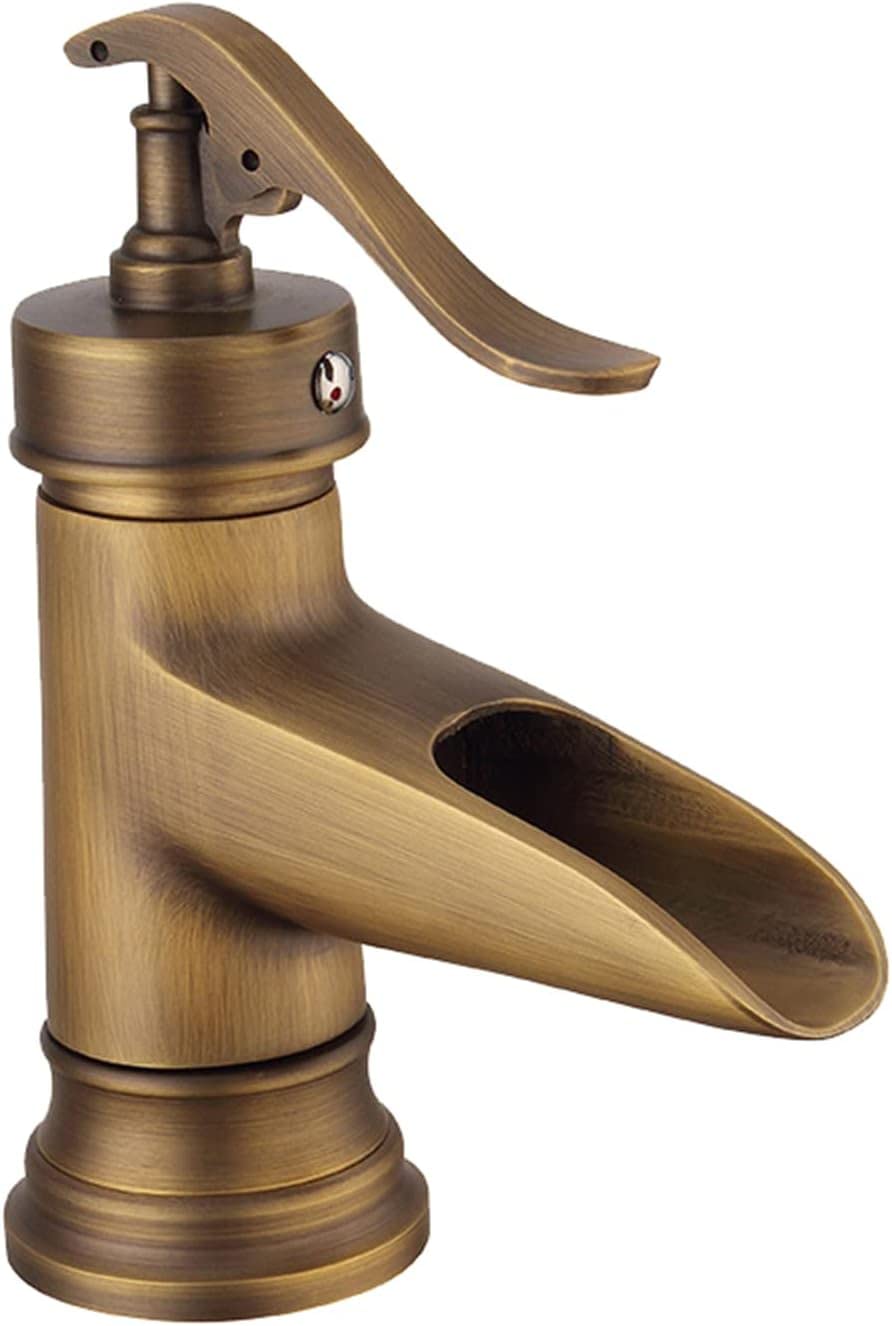 Mitigeur cascade salle de bain rétro en bronze pour vasque à poser