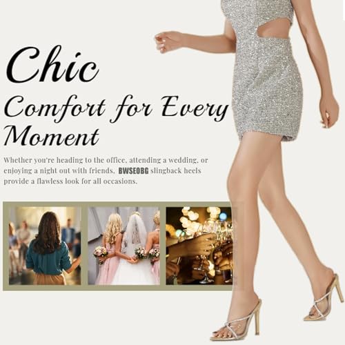 Women's Rhinestone Cross Knot Strap Stiletto Slides with Clear Band Sexy Pointed Open Toe High Heel Prom Mule Sandals Elegant Slip-On Heeled Dress Slippers for Party Wedding4