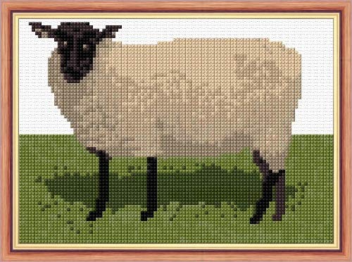 Scottish Black Faced Sheep - 14 Count Mini Cross Stitch Kit - Free P+P