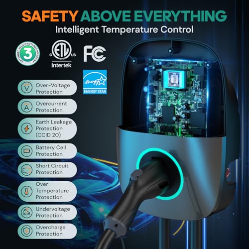 NexCyber Level 2 EV Charger(WiFi APP/Plug-Play), 48A Nema 14-50p, 25ft Cable ETL Certified, Home Level 2 EVSE Car Charger w/ J1772 Connector, Electric Vehicle Charging Stations (46) — view 6