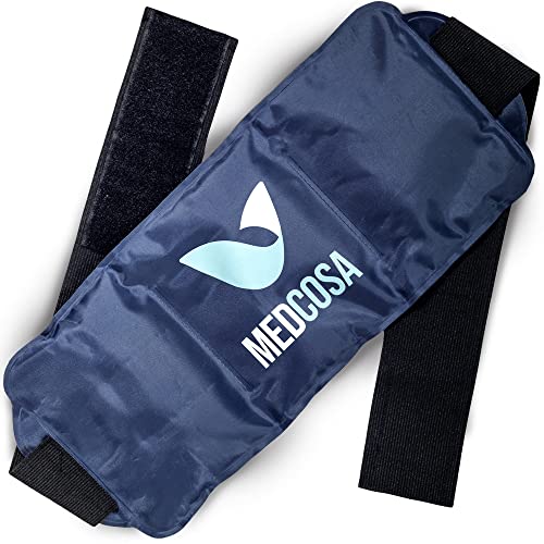 Medcosa Bolsa de gel frío para lesiones | Hielo flexible para deporte | Dolor en rodilla, hombro, espalda, cuello o cualquier lesión deportiva |Pack de hielo reutilizable para terapia frío o calor Cover