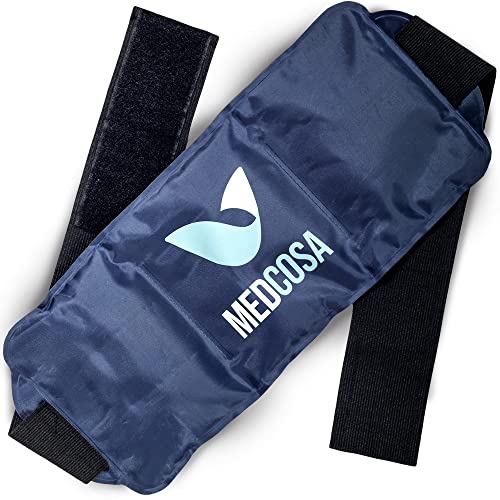 Medcosa Bolsa de gel frío para lesiones | Hielo flexible para deporte | Dolor en rodilla, hombro, espalda, cuello o cualquier lesión deportiva |Pack de hielo reutilizable para terapia frío o calor