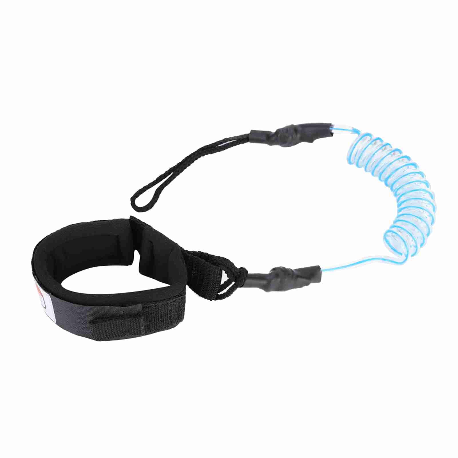 Culnflun Stand up Paddle Board Coiled Foot Leash for Surfboard Blue Yellow Black 5mm PU Cord Adjustable Ankle Cuff 5ft Length Durability Lightweight Men Women (Blue)
