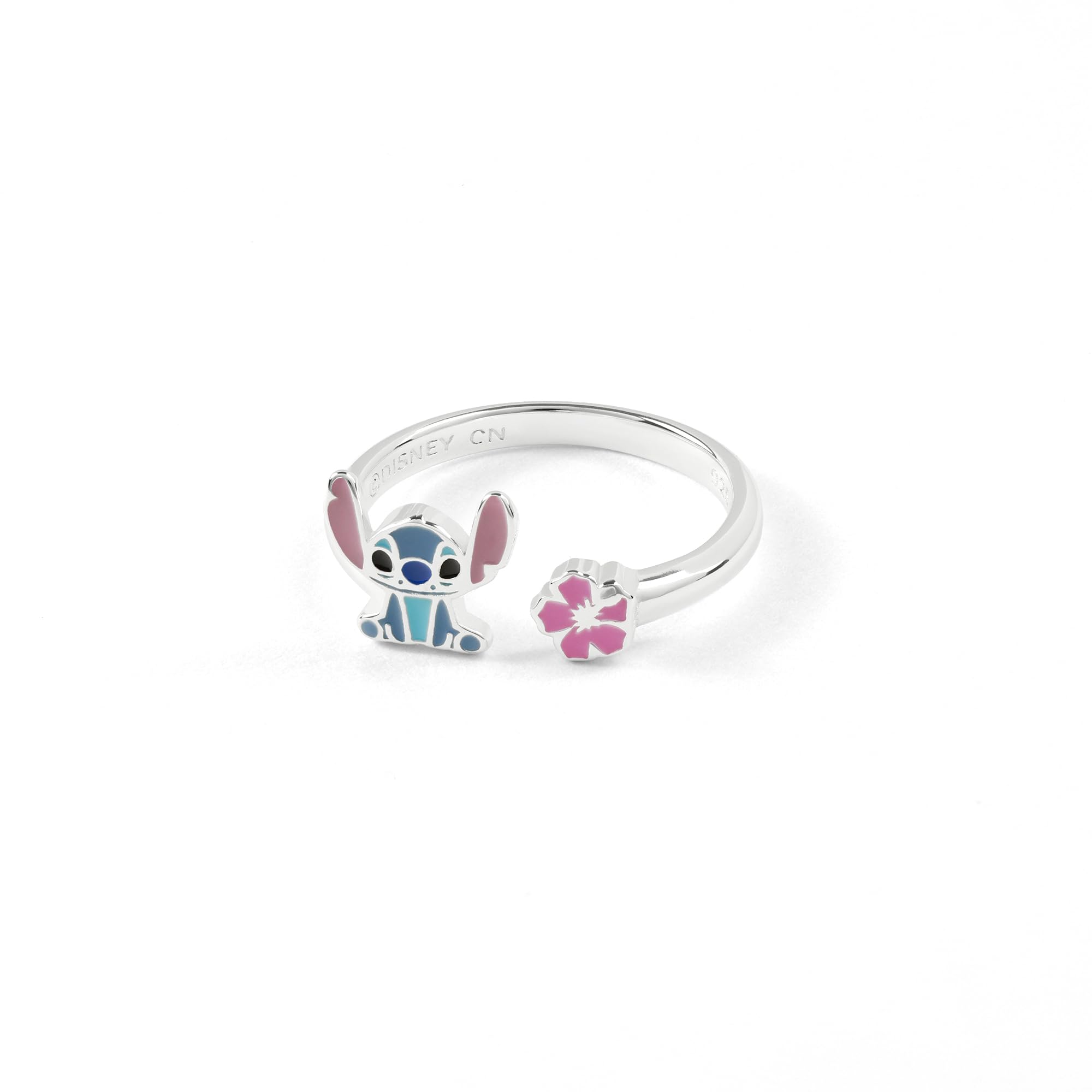 Disney Anello da ragazza in argento sterling con cuciture blu e fiore rosa D900020SL.PH