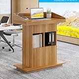 Design de rangement à trois couches : ce lutrin en bois dispose d'un design de rangement à trois couches qui améliore l'organisation. Les doubles tiroirs supérieurs sont parfaits pour les stylos, les étagères ouvertes du milieu offrent un accès facile aux livres, et les armoires inférieures à double porte assurent une protection contre la poussière. Idéal pour les professionnels à la recherche d'un lutrin portable fonctionnel et élégant, il combine utilité et design élégant.
