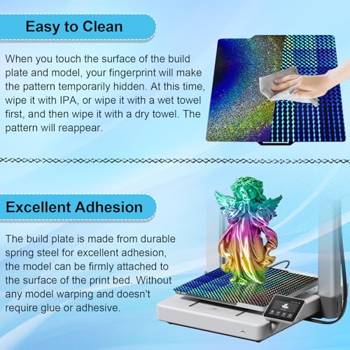 Image of IdeaFormer-3D PEY H1H Build Plate for Bambu Lab X2D X1 X1C X1E P1P P1S P2S A1, Smooth Phantom H1H+Rainbow Starry PEY Bed Plate 257x257mm for Bambu Lab 3D Printers Platform