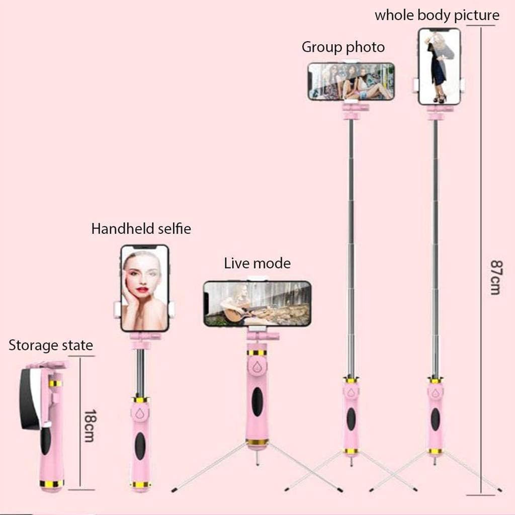 Tripod, Portable Extendable Selfie Stick with Remote, Compatible 360 ° Rotation