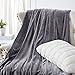 Walensee Fleece Blanket Plush Throw Fuzzy Lightweight (Throw Size 50x60 Dark Grey) Super Soft Microfiber Flannel Blankets for Couch, Bed, Sofa Ultra Luxurious Warm and Cozy for All Seasons