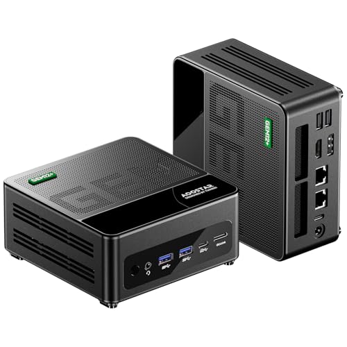 AOOSTAR GEM12+ Mini PC Gaming Ryzen 7 Pro 8845HS Barebones desktop Computer with Dual DDR5 and Two M.2 SSD slots, 8K 4-Display, oculink /USB4x2 /HDMI2.1 /DP1.4/2.5G RJ45x2 ports, WIFI6 BT5.2