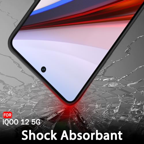 Image of TheGiftKart Sleek Back Cover Case for iQOO 12 5G | Slim Fit Protective Design | Ultra Matte Finish | Camera Protection Bump | Soft Silicon Back Cover Case for iQOO 12 5G (Silicone, Black)