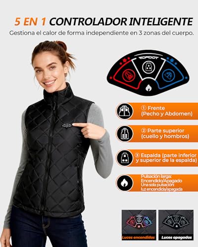 Chaleco calefactable mujer Topdot con batería de 16000mAh y 10 zonas 4