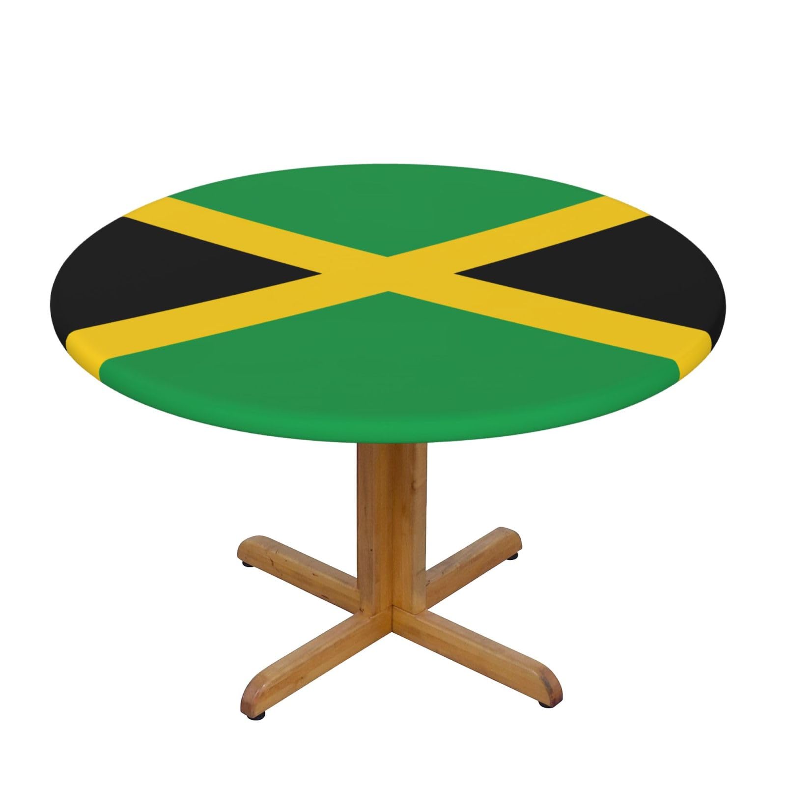 Flag Of Jamaica Print Oxford Wipeable Tablecloth Oil-Resistant Outdoor Table Cover Reusable Birthday Table Protector