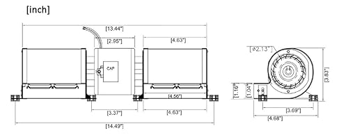 Miniatura 4 de 1TDU7, 4C825 Dayton Direct OEM Interchange Soplador de reemplazo