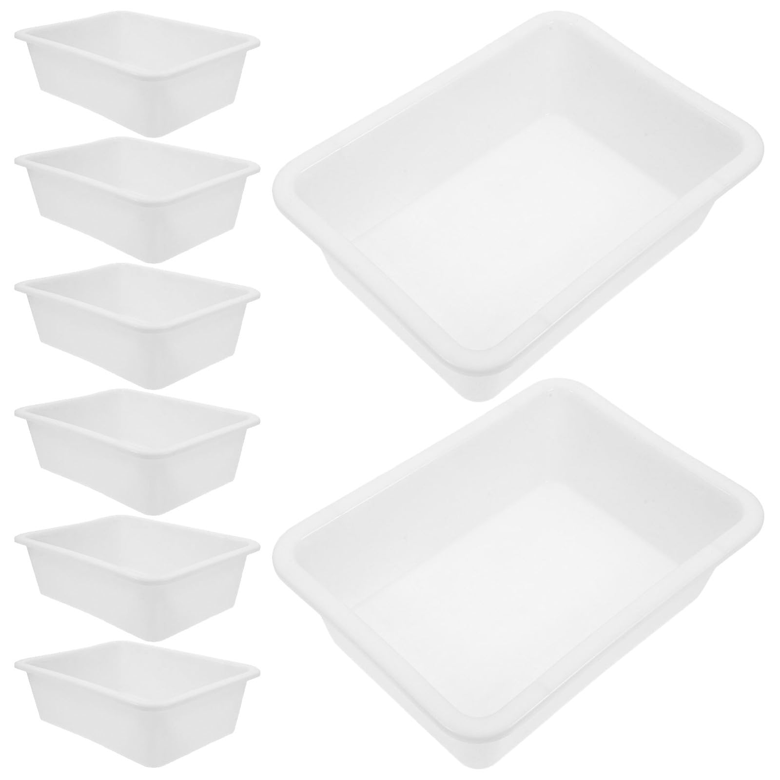 8 Piezas Bandeja Organizadora de Papel Apilable de Plástico Blanco