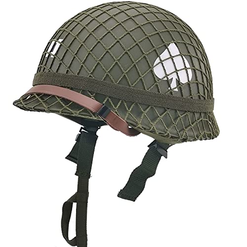 Casco US Army WW2 Casco Réplica Militar Wwii Verde Con Rejilla De Lona Para Fa | Meses Sin Interés Casco Militare WW2 Verde