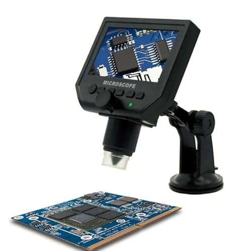 Portable 4.3 LCD Digital Microscope Zoom 1-600X Continuous Magnification Rechargeable Lithium Battery Camera Video Recorder LED