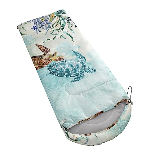 CVHOUSE Sea Turtle Bolsa de Dormir para Camping, 3 Estaciones, Ligera, Impermeable, para Adultos y Niños, 31x90 pulgadas miniatura 2